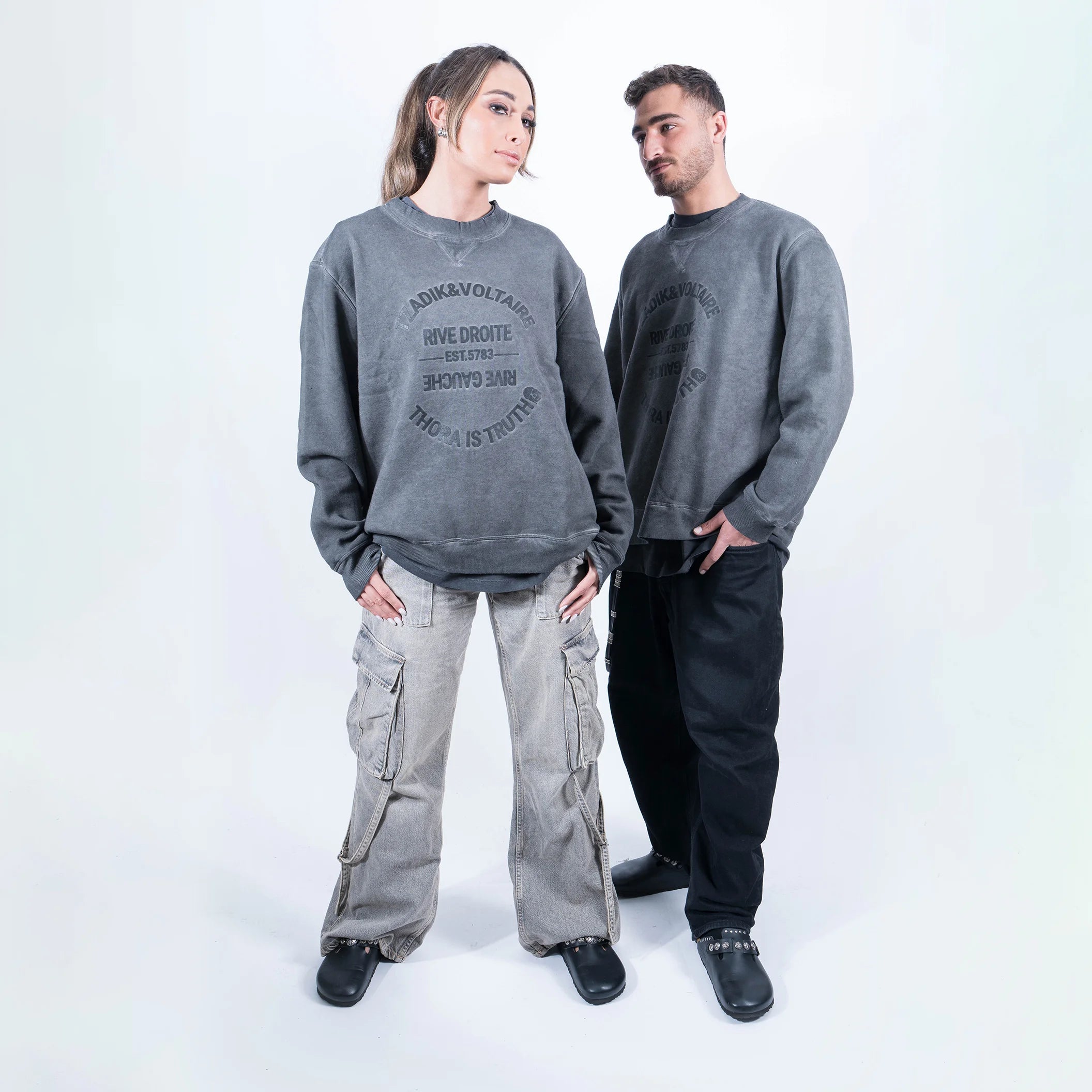 SWEAT SHIRT TZADIK VINTAGE GREY