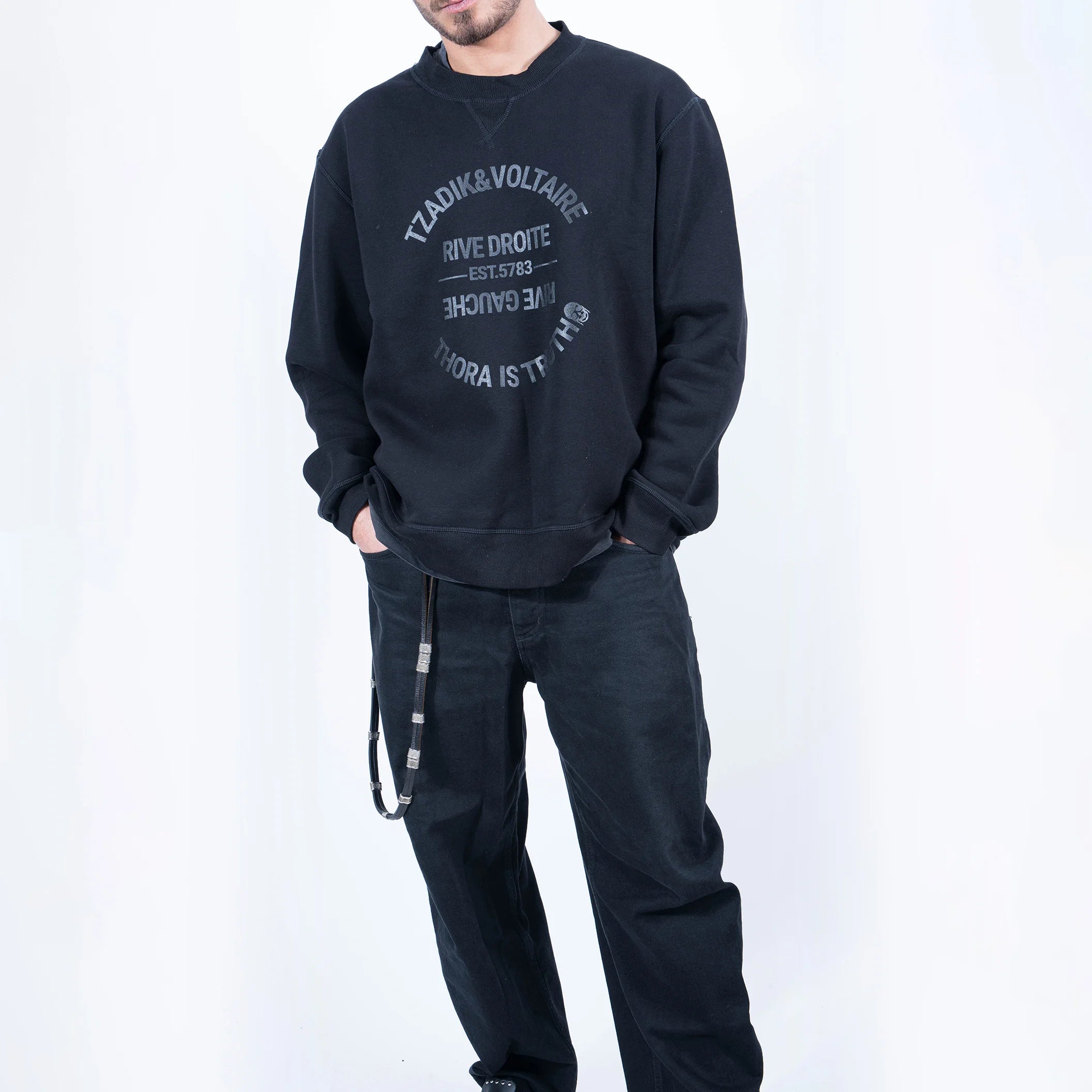 SWEAT SHIRT TZADIK FULL BLACK
